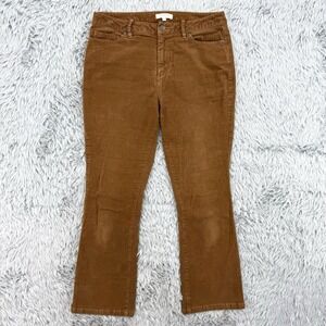 Ann Mashburn Pants Women's‎ 29x25.25 Brown Corduroy Flared Cropped Old Money